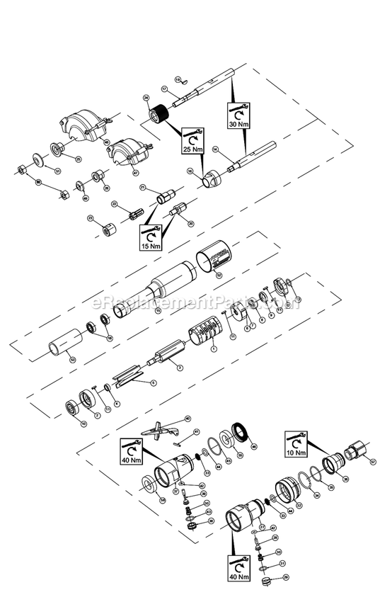 Chicago Pneumatic CP3451-18SERC Air Grinder Power Tool Section 1 Diagram